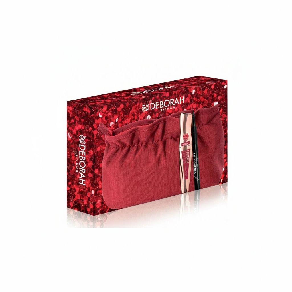 DEBORAH SET DE REGALO N.7 MÁSCARA 24 HORAS CON ACEITE DE GRANADA + DELINEADOR 24 HORAS + POCHETTE