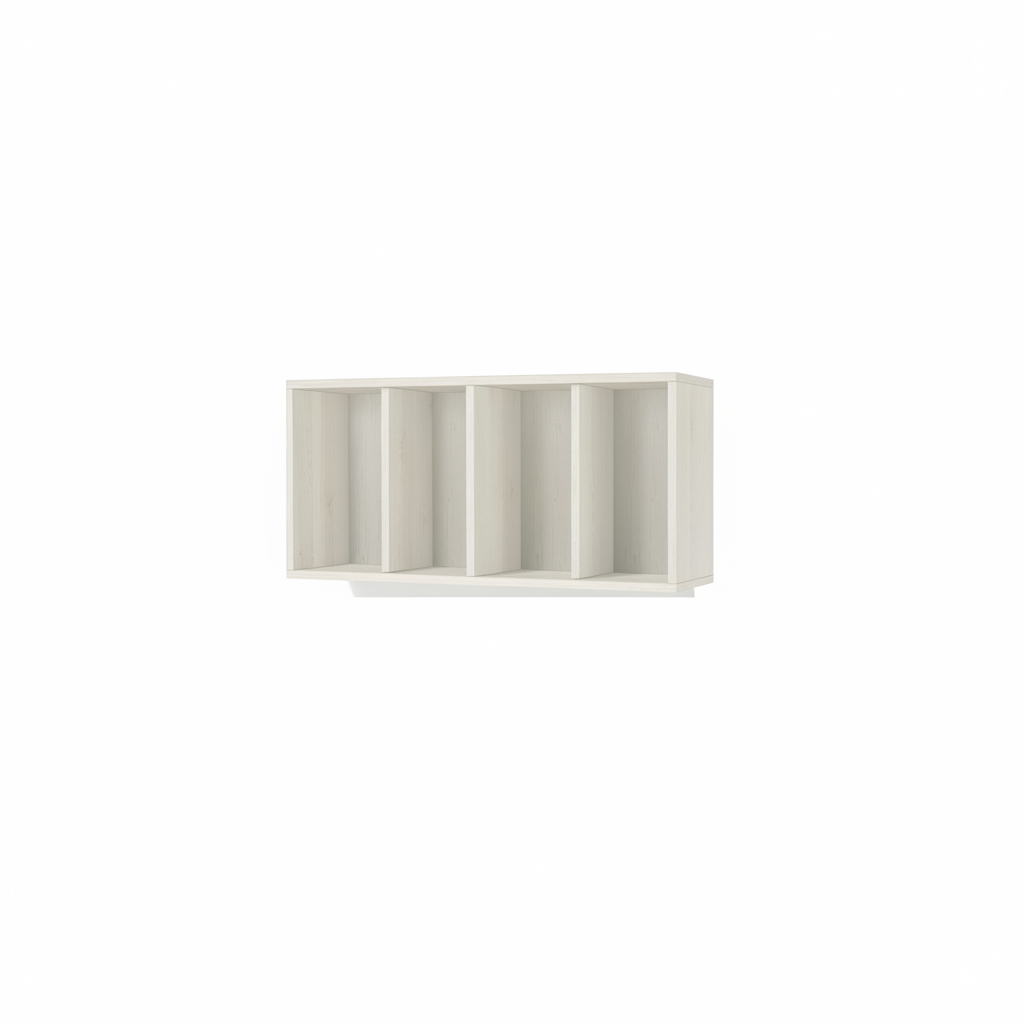 Mueble abierto con estantes de alerce blanco Modula White art. 375.214