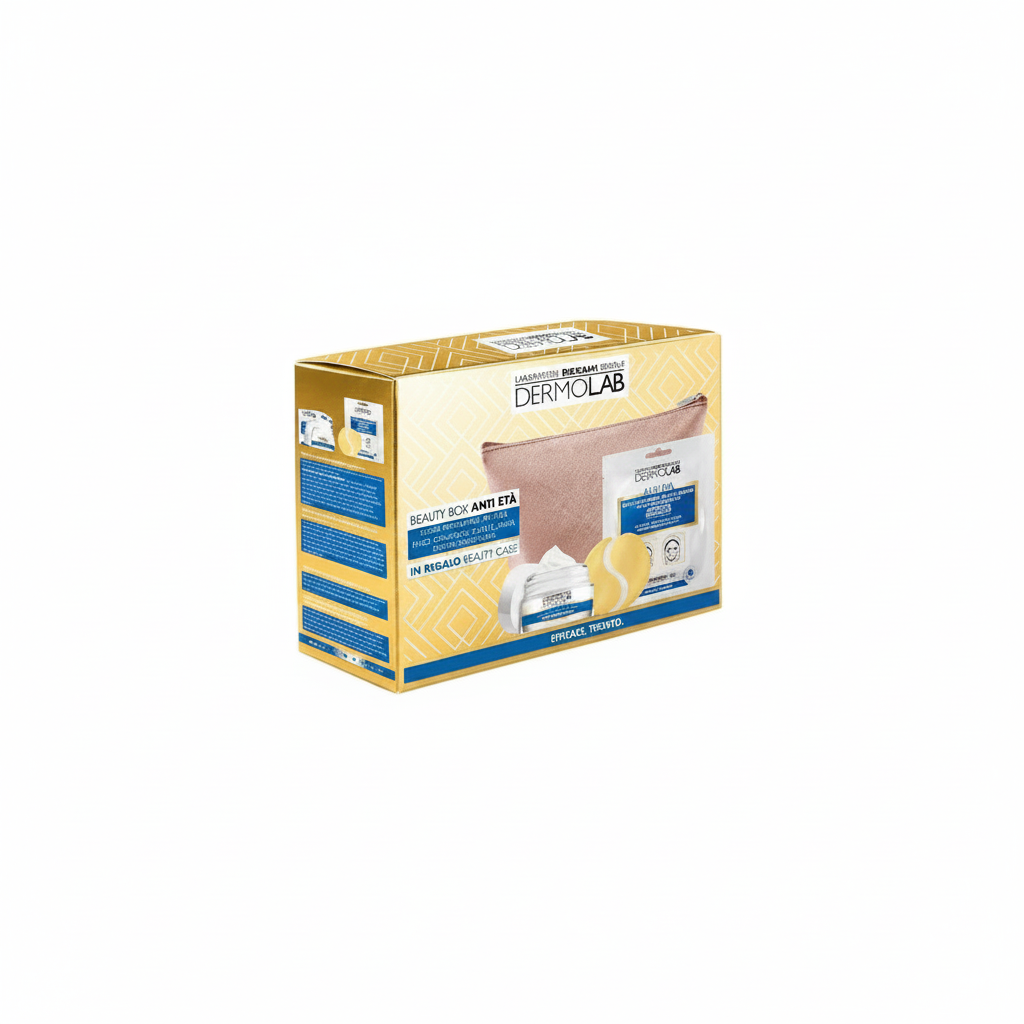 DERMOLAB BEAUTY BOX ANTI EDAD CREMA RELLENADORA 50ML + PARCHE CONTORNO DE OJOS Y LABIOS + ESTUCHE DE BELLEZA