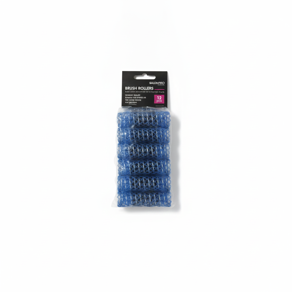 XANITALIA SALON PRO RIZADOR DE REJILLA CON CEPILLO AZUL 20MM 12PZ