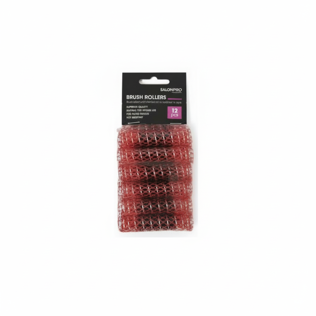XANITALIA SALON PRO RIZADOR DE REJILLA CON CEPILLO ROJO 15MM 12PZ