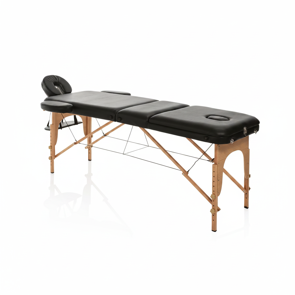 Camilla plegable Master Confort madera negro art. 350.308