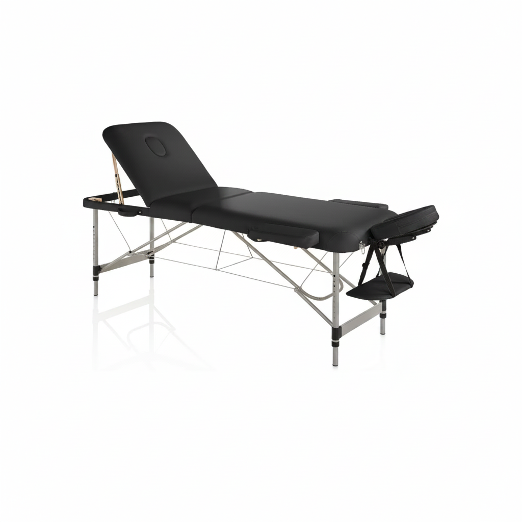 Camilla plegable Master Confort aluminio negro art. 350.320